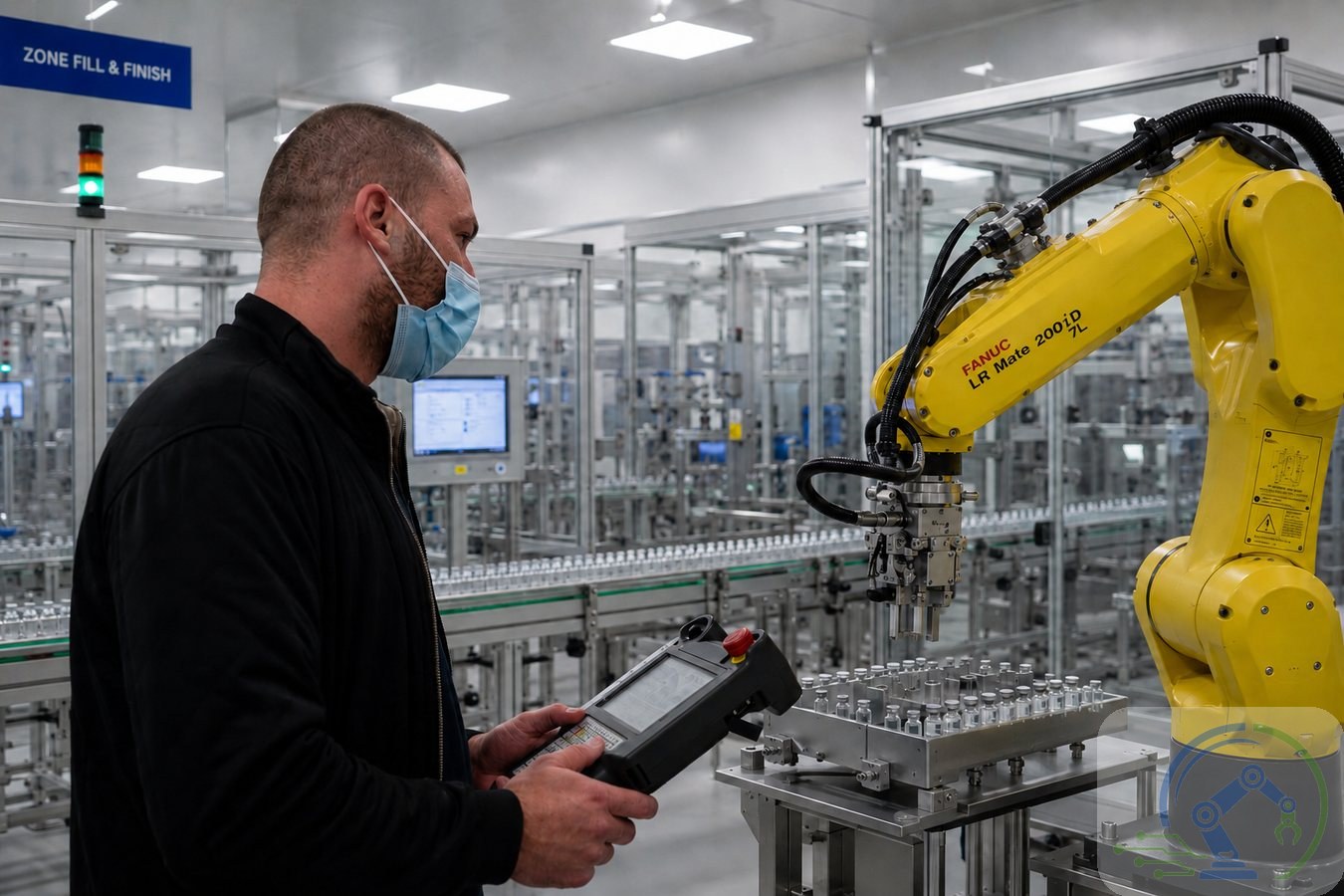 FANUC robot service in industrial environment
